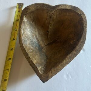 Wooden heart shape dough bowl